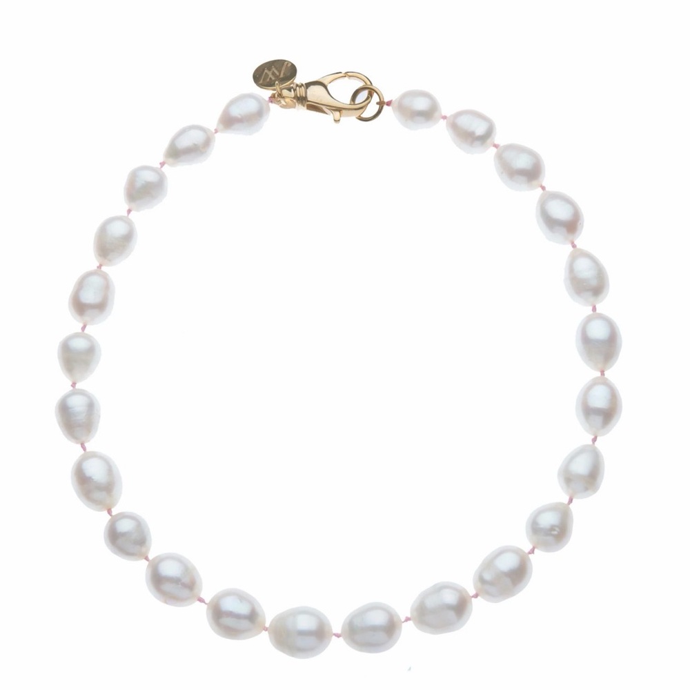 Jane Winn 16” White Pearl Knotted Beaded Necklace NWB and Box - Picture 2 of 8